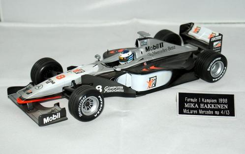 Formule 1 kampioen Mika Hakkinen 1998, Mc Laren Mercedes, Hobby en Vrije tijd, Modelauto's | 1:18, Zo goed als nieuw, Overige typen