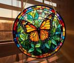 Raamhanger vlinder ( glas in lood stijl ), Tuin en Terras, Tuinwanddecoratie, Verzenden, Nieuw
