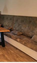 Eetkamer bank grijs, Huis en Inrichting, Fauteuils, Hout, Gebruikt, 125 cm of meer, Ophalen of Verzenden