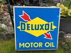 Deluxol motor oil, Ophalen of Verzenden, Gebruikt, Reclamebord