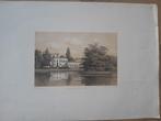 93 / Paleis Soestdijk van de achterzijde Litho uit 1875, Antiek en Kunst, Ophalen of Verzenden