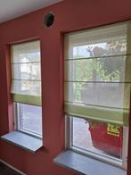 2 Lichtgroene vouwgordijnen (80 cm breed x 150 cm hoog), Huis en Inrichting, Stoffering | Gordijnen en Lamellen, Zo goed als nieuw