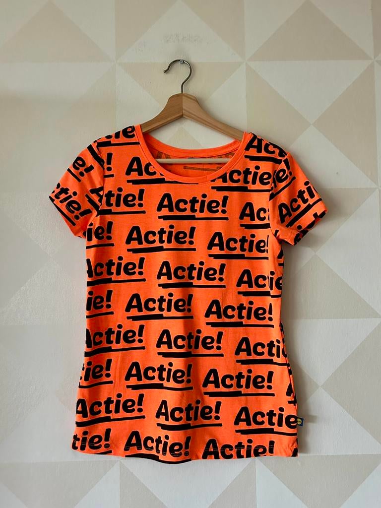 Lidl t-shirt actie oranje M/38 zgan, Kleding | Dames, T-shirts, Zo goed als nieuw, Maat 38/40 (M), Oranje, Korte mouw, Ophalen of Verzenden