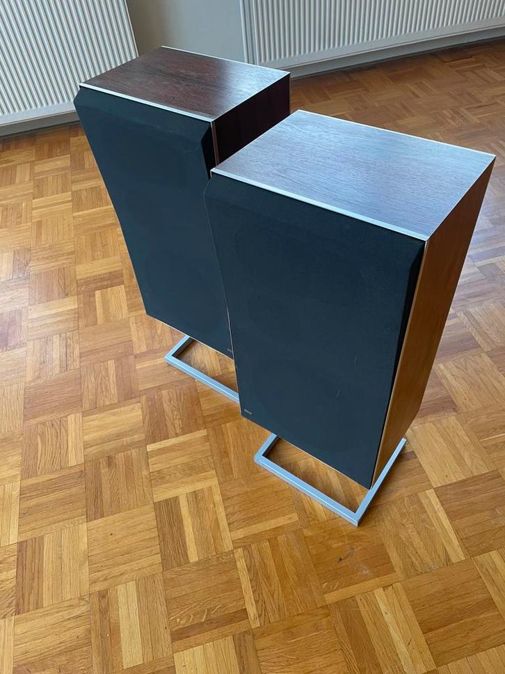 B&O Beovox S75 + originele stands type 6012 – matching pair, Audio, Tv en Foto, Luidsprekers, Zo goed als nieuw, Front, Rear of Stereo speakers