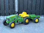 John Deere traptraktor met aanhanger, Kinderen en Baby's, Speelgoed | Buiten | Voertuigen en Loopfietsen, Ophalen, Gebruikt, Trapvoertuig
