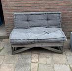 Palletbank met kussens, Ophalen, Gebruikt, Hout