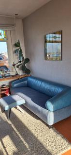 Prominent bank van leder/stof 3-zits, Ophalen, Tweepersoons, Zo goed als nieuw, 200 tot 250 cm
