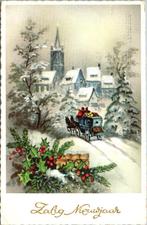 Zalig Nieuwjaar - Oude Nieuwjaarskaart (1961), Verzenden, 1960 tot 1980, Gelopen, Feest(dag)