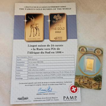 2.5 gram 999.9 goudbaar pamp goldrush beschikbaar voor biedingen