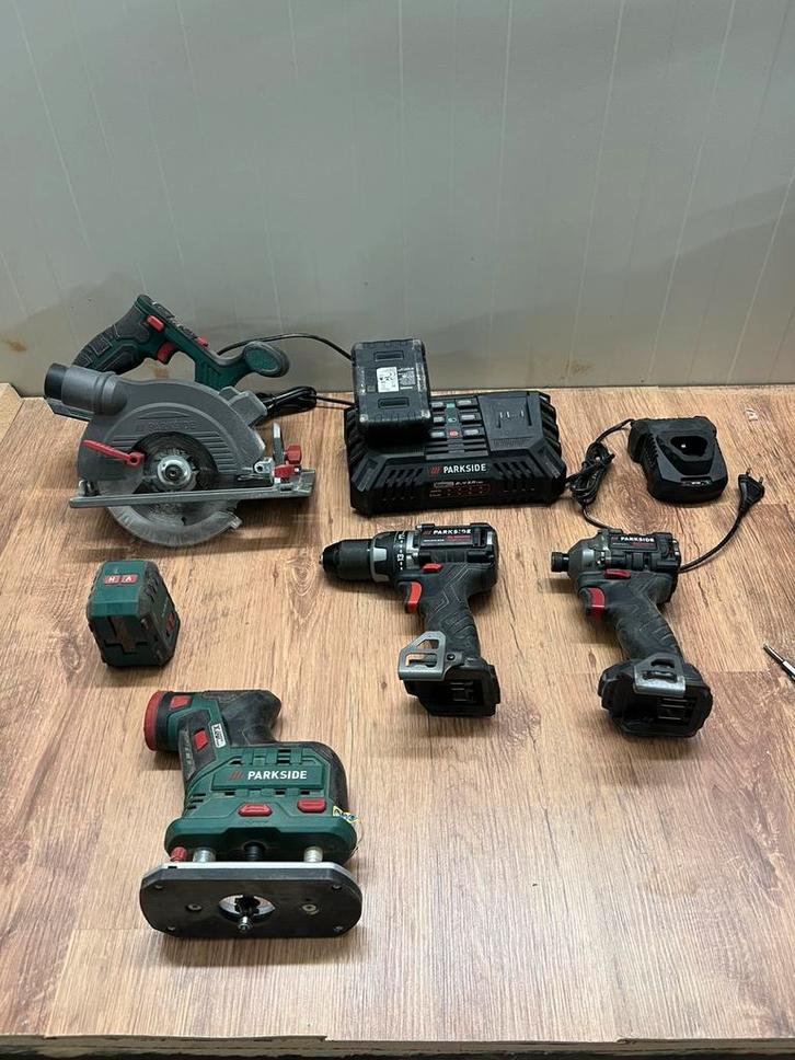 Parkside Performance 20V Accu’s + Lader, Doe-het-zelf en Verbouw, Gereedschap | Boormachines, Zo goed als nieuw, Overige typen