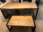 Industriële Mango Houten Bijzettafel, Ophalen, Zo goed als nieuw, Rechthoekig