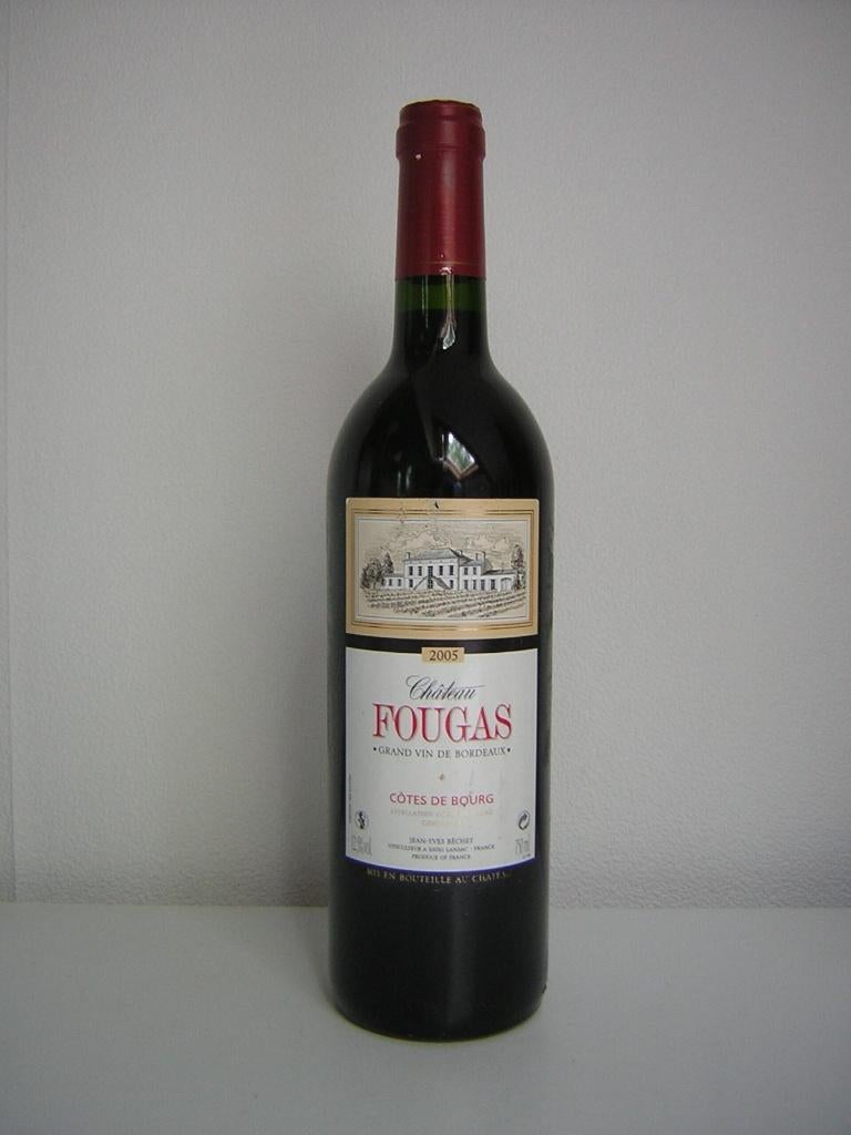 wijn vintage 2005 Chateau Fougas Cotes de Bourg 20 Jaar Oud, Frankrijk, Nieuw, Ophalen of Verzenden, Rode wijn