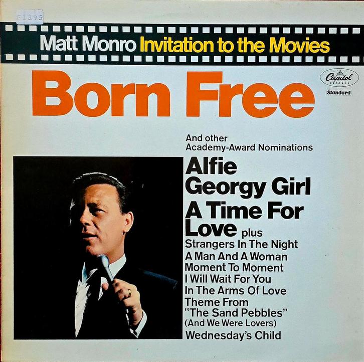 Matt Monro - Born Free LP (1967), Cd's en Dvd's, Vinyl | Pop, Gebruikt, 1960 tot 1980, 12 inch, Ophalen of Verzenden