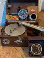 Antieke Miniatuur Portable Grammofoon Thorens Zwitserland, Antiek en Kunst, Ophalen of Verzenden