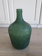 Groen/ blauwe vaas fles groot, woondecoratie, Ophalen of Verzenden, Minder dan 50 cm, Groen, Glas