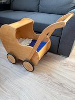 Houten poppenwagen incl. matrasje, kussen, laken en deken, Ophalen, Gebruikt