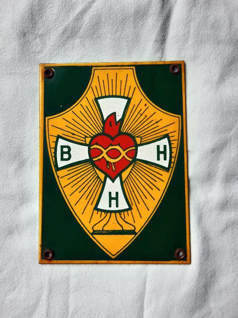 emaille bord  bijzonder heilig hart, Antiek en Kunst, Ophalen of Verzenden