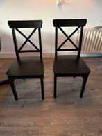 Zwarte houten stoelen - set van twee, Huis en Inrichting, Stoelen, Twee, Zwart, Ophalen of Verzenden, Zo goed als nieuw