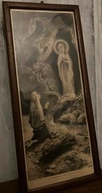 Maria met Bernadette Soubirous,gesigneerde ets, Antiek en Kunst, Antiek | Religie, Ophalen of Verzenden