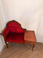 Antiek Bankje met Tafelblad, Ophalen, Gebruikt, Eenpersoons, 75 tot 100 cm
