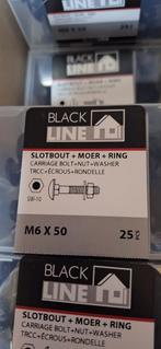 Zwarte Slotbouten M6 x 50 - Nieuw, Ophalen of Verzenden, Nieuw, 50 tot 100 mm, Bouten of Moeren