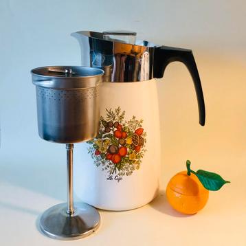 Vintage Corning Ware Koffie Percolator Spice of Life Le Cafe