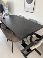 Rechthoekige eettafel visgraat zwart, Ophalen, Gebruikt, Eikenhout, 50 tot 100 cm