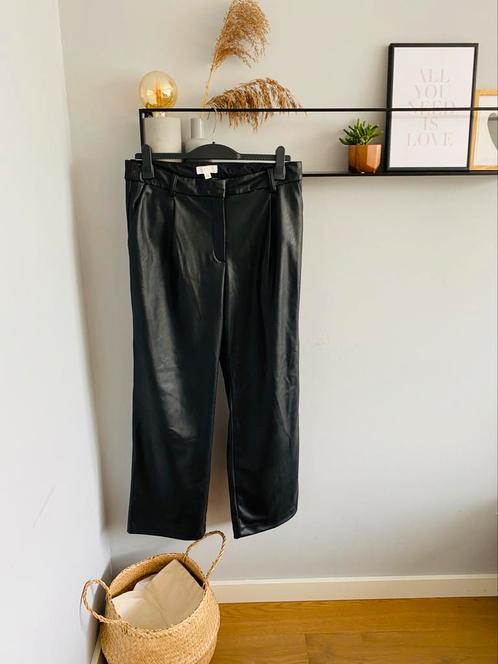 Lange broek/ leren pantalon/ straight van H&M, maat XXXL/46, Kleding | Dames, Broeken en Pantalons, Nieuw, Maat 46/48 (XL) of groter