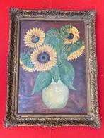 Zonnebloemen in het vaas /grote schilderij, Antiek en Kunst, Kunst | Schilderijen | Klassiek, Ophalen of Verzenden