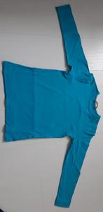 Aqua blauwe longsleeve shirt shirtje jongen meisje 110 116, Jongen of Meisje, Ophalen of Verzenden, Zo goed als nieuw, Shirt of Longsleeve