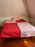 Bed 1.60x2.00 matras en lattenbodem, Ophalen, Gebruikt, Wit, Tweepersoons