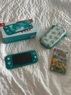 Nintendo switch lite, Ophalen of Verzenden, Turquoise, Zo goed als nieuw, Met beschermhoes of tas