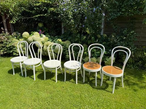 6x Thonet Stoelen - Eetkamerstoelen, Huis en Inrichting, Stoelen, Gebruikt, Vijf, Zes of meer stoelen, Hout, Wit, Ophalen