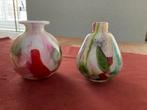 2 kleurrijke Idrio vaasjes, Huis en Inrichting, Woonaccessoires | Vazen, Ophalen of Verzenden, Zo goed als nieuw, Glas, Minder dan 50 cm