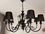 Kroonluchter (Hang) lamp zwart 8 armen rond 85 cm, Huis en Inrichting, Lampen | Kroonluchters, Ophalen, Zo goed als nieuw, Metaal