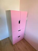 Roze kast met lades en deuren, Huis en Inrichting, Kasten | Ladekasten, Ophalen, 1 of 2 laden, 100 tot 150 cm, 50 tot 100 cm