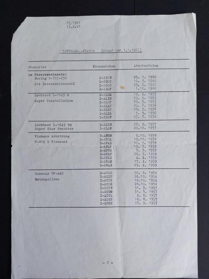 Schrijven met de Lufthansa Flotte uit 1961 (LU29), Verzamelen, Luchtvaart en Vliegtuigspotten, Gebruikt, Boek of Tijdschrift, Ophalen of Verzenden