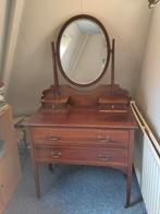 Antieke kaptafel met spiegel, Huis en Inrichting, Tafels | Kaptafels, Gebruikt, 100 tot 150 cm, 50 tot 100 cm, Hout