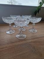 6 Antieke Val Saint Lambert Champagne Glazen, Antiek en Kunst, Ophalen of Verzenden