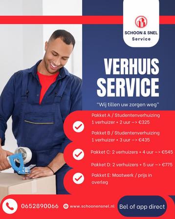 Schoon & Snel – Verhuisservice beschikbaar voor biedingen