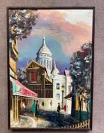 Olieverfschilderij Montmartre, 40x56 cm, Antiek en Kunst, Kunst | Schilderijen | Klassiek, Ophalen of Verzenden