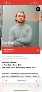 2 tickets Berlioz Amsterdam Paradiso Grote Zaal, Muziek en Instrumenten, Nieuw, Verzenden