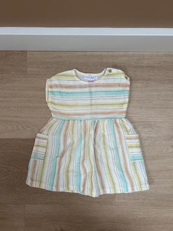 Z.g.a.n. Kleurrijk hydrofiel zomerjurkje van de Zara, mt 80 beschikbaar voor biedingen