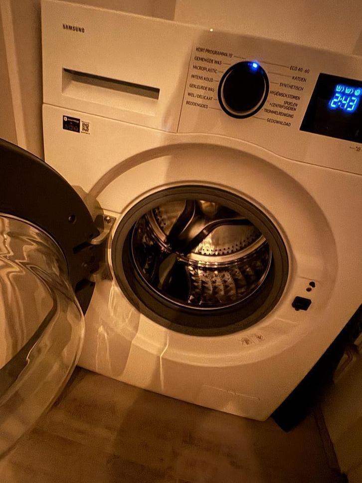 Wasmachine: Samsung WW90CGC04AAEEN Ecobubble, Witgoed en Apparatuur, Wasmachines, Zo goed als nieuw, Voorlader, 8 tot 10 kg, 85 tot 90 cm