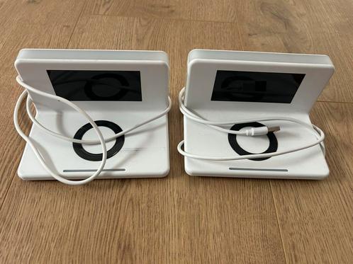 2x Wekkerradio met draadloos opladen en nachtlampje wit, Witgoed en Apparatuur, Wekkers, Zo goed als nieuw, Digitaal, Ophalen of Verzenden