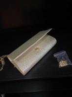 Gouden glitter avondtasje, Sieraden, Tassen en Uiterlijk, Tassen | Damestassen, Ophalen of Verzenden, Zo goed als nieuw, Geel