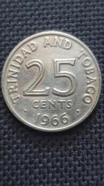 25 cent 1966 Trinidad and Tobaco, Ophalen of Verzenden, Losse munt, Midden-Amerika