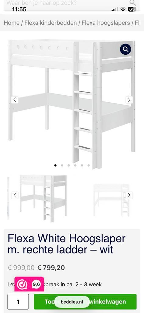 Hoogslaper met bureaublad 210L x 109B x 184H matras 90x200, Huis en Inrichting, Slaapkamer | Stapelbedden en Hoogslapers, Gebruikt