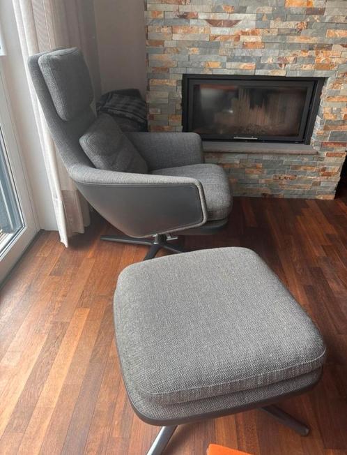 Vitra Grand Relax Fauteuil met Ottoman!, Huis en Inrichting, Fauteuils, Zo goed als nieuw, Metaal, Stof, 75 tot 100 cm, 75 tot 100 cm
