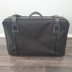 Grote vintage reiskoffer in stof en leer 75x60x25cm, Gebruikt, Slot, Leer, Ophalen of Verzenden